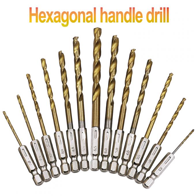 13pcs High Quality HSS Steel Electric Screwdriver Bit 6.35mm Twist Drill 1.5-6.5mm for Masonry Drilling 1